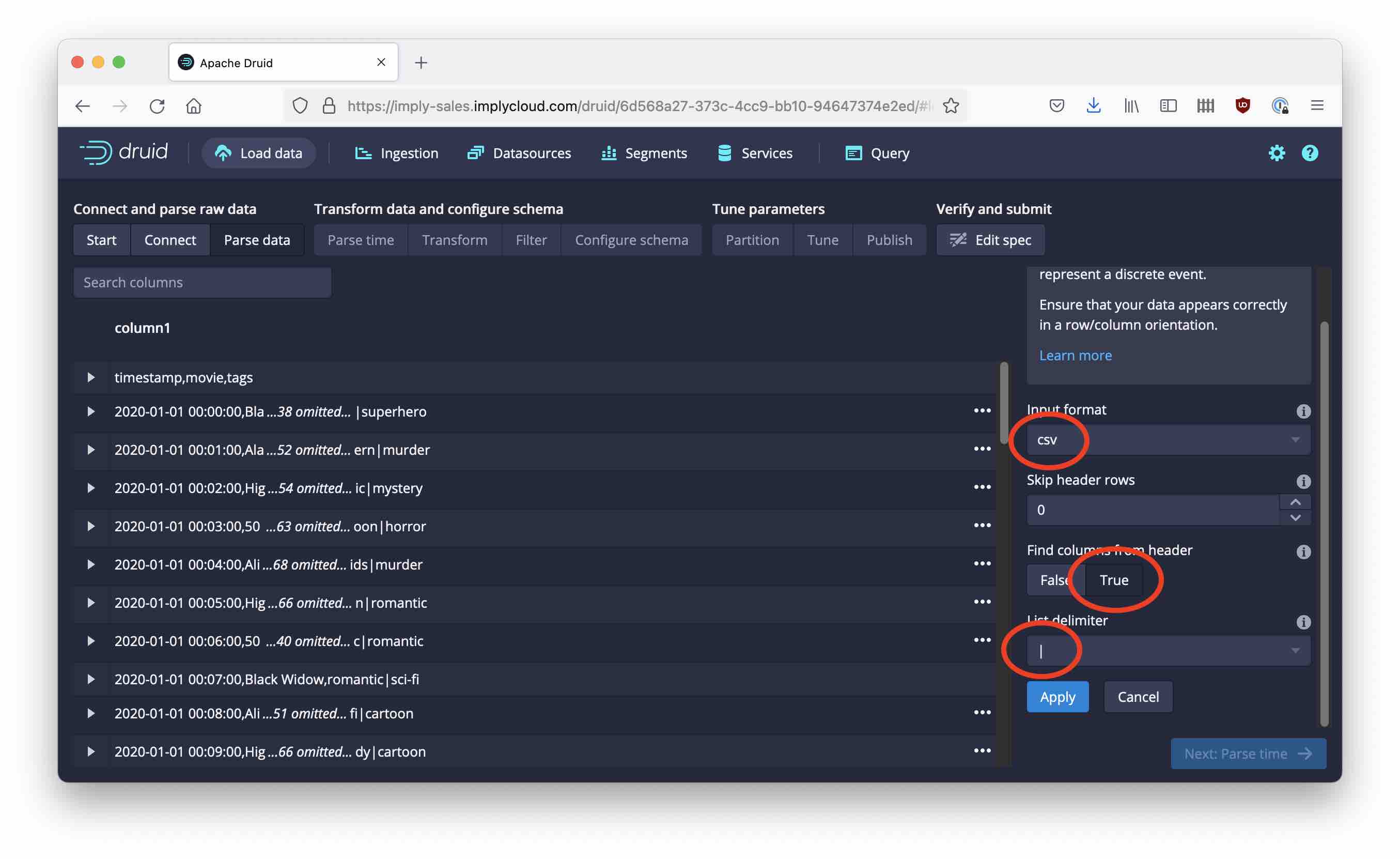 Configure Parser