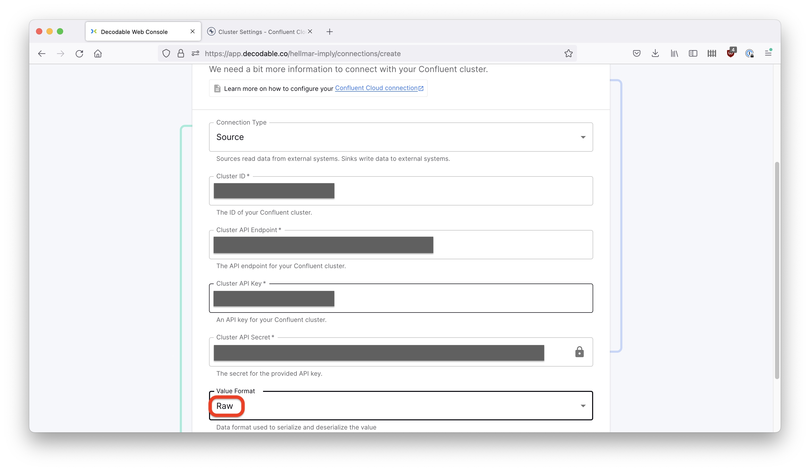 Source Connector Settings