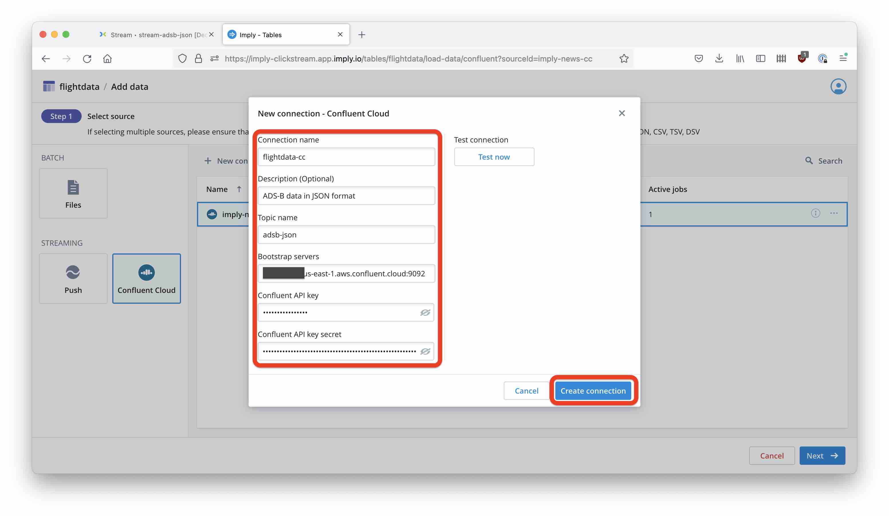 Configure connection