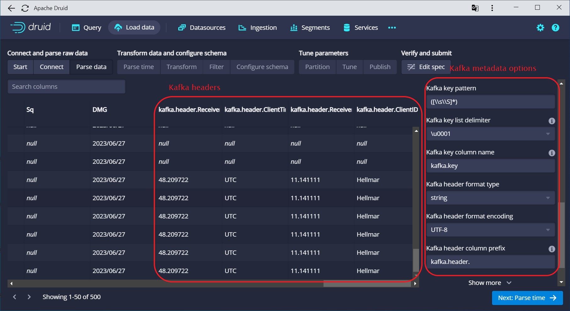 Kafka metadata options