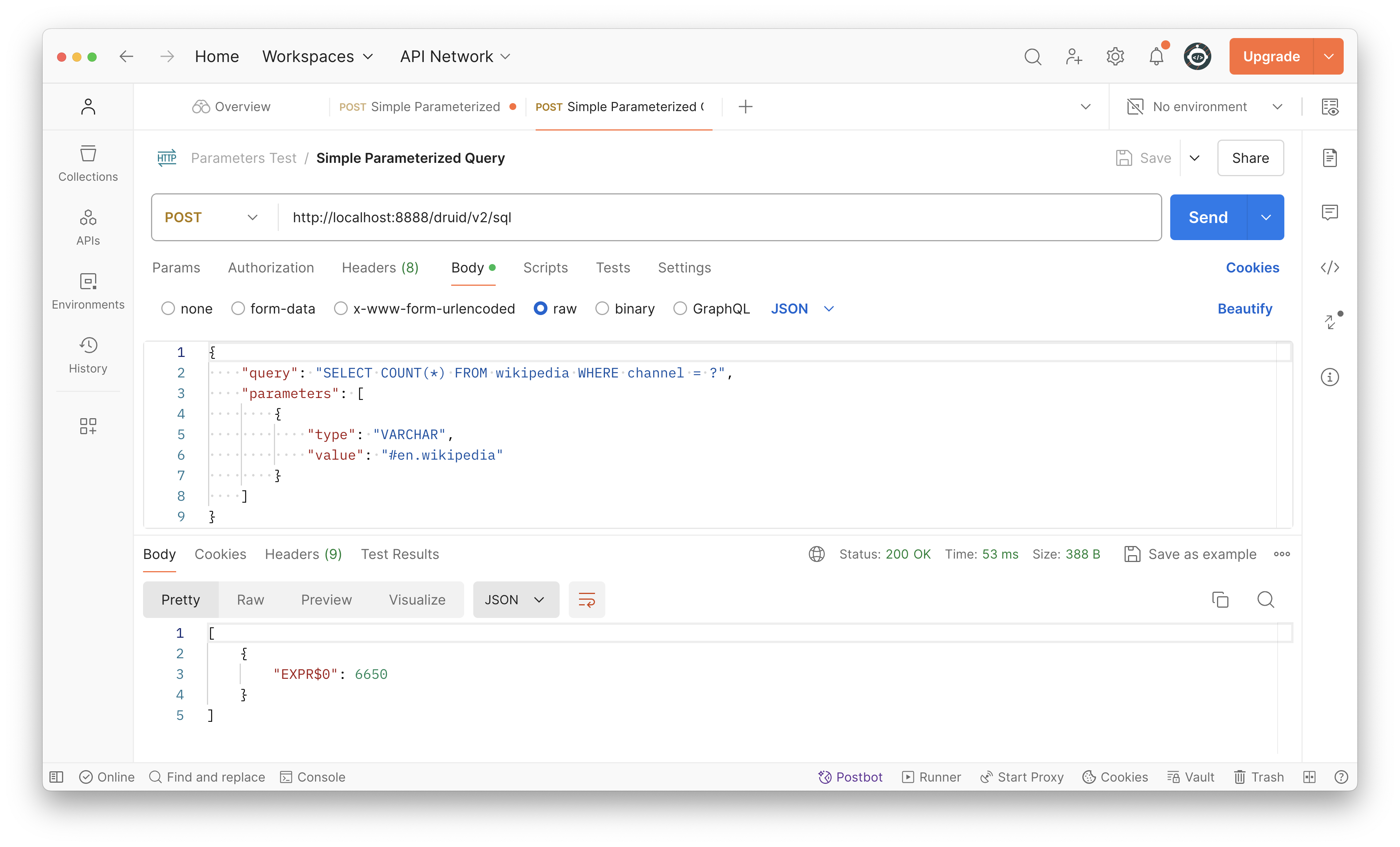 Postman query